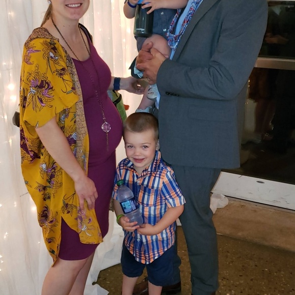 Isabel Maternity Purple Fitted Tank Dress - Picture 3 of 7